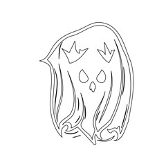 Minimalist Ghost Outline for Halloween Decoration