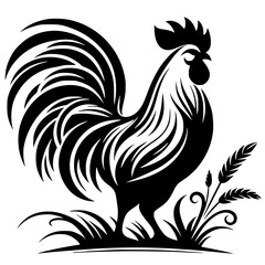 Rooster logo silhouette