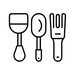 Outline garden tools set vector illustration for gardening equipment and landscaping design needs