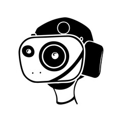 vr camera icon, vr camera silhouette vector illustration-simple silhouette illustration of vr camera, perfect for vr camera logos and icons