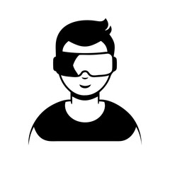 vr user icon icon, vr user icon silhouette vector illustration-simple silhouette illustration of vr user icon, perfect for vr user icon logos and icons
