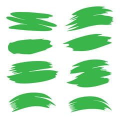 set of watercolor paint  green strokes

