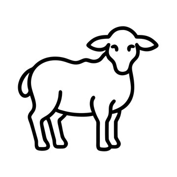 recommend clip art: Sheep outline drawing vector illustration farm animal lamb livestock ewe mutton wool graphic icon art