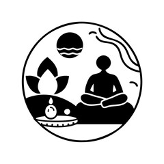 wellness retreat icon icon, wellness retreat icon silhouette vector illustration-simple silhouette illustration of wellness retreat icon, perfect for wellness retreat icon logos and icons