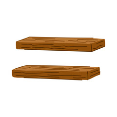 wood floating shelves cartoon vector illustration