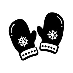 winter mittens icon, winter mittens silhouette vector illustration-simple silhouette illustration of winter mittens, perfect for winter mittens logos and icons