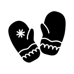 winter mittens icon, winter mittens silhouette vector illustration-simple silhouette illustration of winter mittens, perfect for winter mittens logos and icons