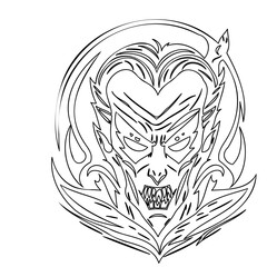 Graphic depiction of stylized vampire portrait