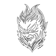 Fiery-Haired Character Sketch in Monochromatic