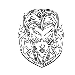 Graphic Sketch of a Fantasy Character Portrait