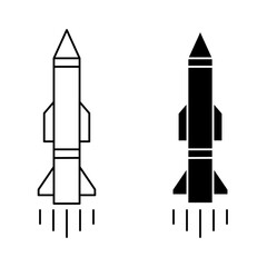 Rocket Icon Vector. Rocket Vector Icon in line style design. Symbol of Rocket. Vector illustration.