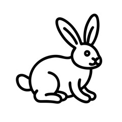 Outline drawing of a cute easter bunny vector illustration for design and decoration ideas