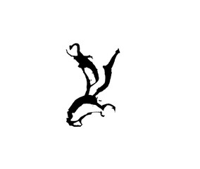 texture jumping man silhouette