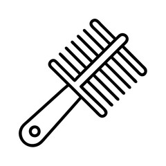 Hair comb outline icon vector illustration for hair care and styling beauty salon accessories