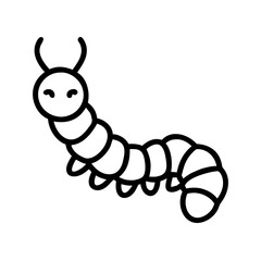 Cute cartoon caterpillar vector illustration for kids coloring book or educational resource design