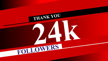 Thank You for 21k Followers Milestone Celebration Banner – Social Media Appreciation Post Template – Red Bold Style.