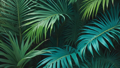 A captivating shot of lush palm fronds, creating a beautiful tropical botanical arrangement.
