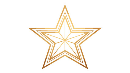 Obraz premium Golden five-point star in modern gradient style