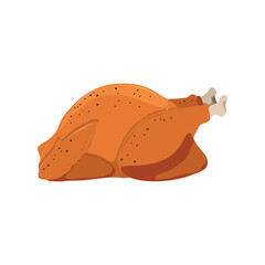 Fried chicken on white background