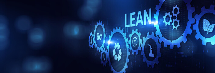 Lean Streamlining Processes for Maximum Efficiency on a Wide Banner, Business and Technology Concept.