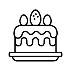 Easter cake with eggs vector icon illustration for easter celebration and spring holiday design 90