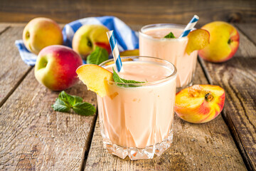 Peach smoothie or yogurt