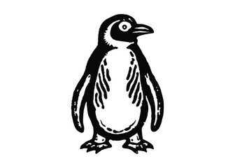 penguin sticker overlay design element. Penguin icons set. Collection of Big Emperor or King penguins isolated on white background.