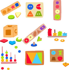 shape sorter set cartoon vector illustration