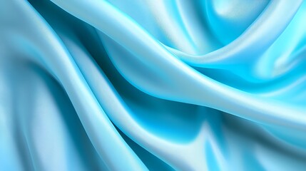Close up of light blue silk fabric drape