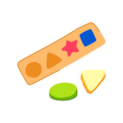 skills shape sorter cartoon vector illustration