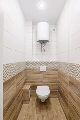 interior apartment room bathroom, sink, decorative elements, toilet