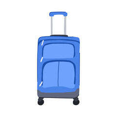 zipper soft shell suitcase cartoon vector illustration