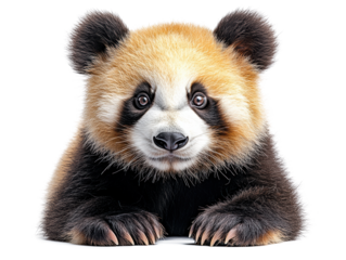 A high-resolution studio photograph full body shot of a Giant Panda on a pure white background, perfect for dicut, animal sysbol of China.