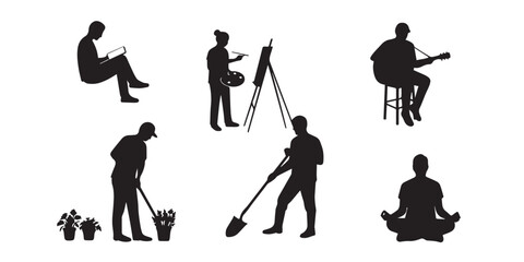 silhouettes of people of different professions
