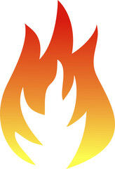 vector image of fire with yellow and red gradient colors as design inspiration for logos or for decoration and ornaments