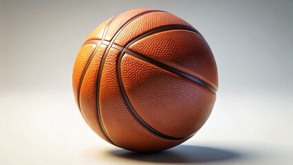 Fototapeta premium Close-up Textured Basketball, Isolated on White Background, Wide Left Copy Space - Perfect for Sports Designs
