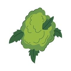 Obraz premium cbd weed bud cartoon vector illustration
