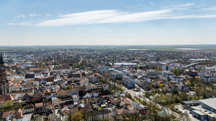 Straubing , Niederbayern, vom Volksfestplatz aus gesehen