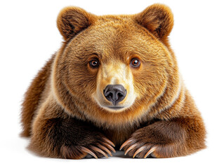 Fototapeta premium A high-resolution studio photograph full body shot of a Russian Bear on a pure white background, perfect for dicut.