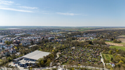 Straubing , Niederbayern, vom Volksfestplatz aus gesehen