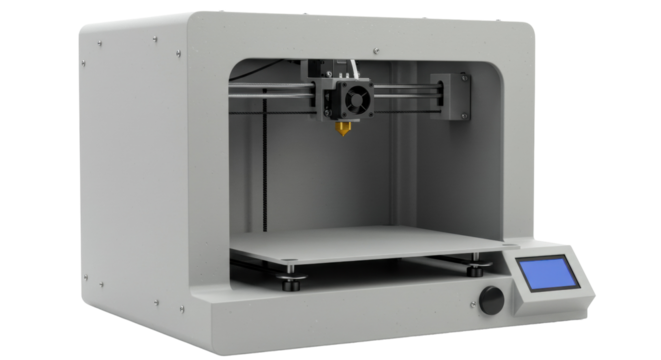 Isolated White 3D Printer