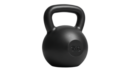 Isolated black 1kg kettlebell