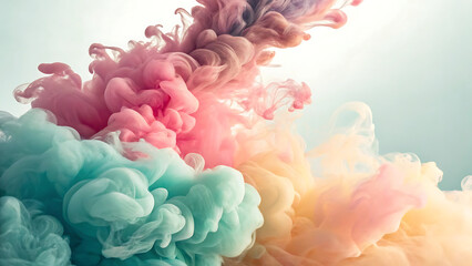 Colorful Abstract Background in Pastel Tones &ndash; Soft Paint Style with Gentle Hues for Creative Design