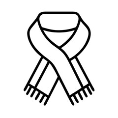 Outline winter scarf fashion accessory for warmth and style in cold weather apparel icon design