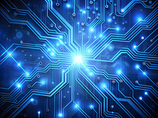 Futuristic blue background with lines circuit electric.  Futuristic digital electric tech circuit board pattern background design.