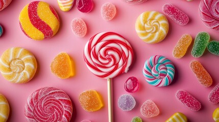 A colorful assortment of lollipops