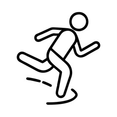 Running man icon vector illustration of athlete runner in motion for sports and fitness apps