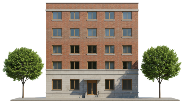 Isolated Brick Building