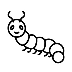 Cute cartoon caterpillar vector illustration, insect drawing for kids, nature design element, bug art