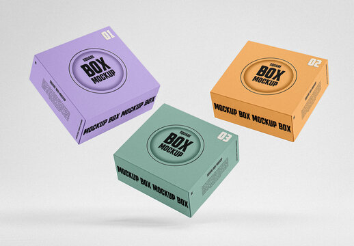 Falling Boxes Mockup